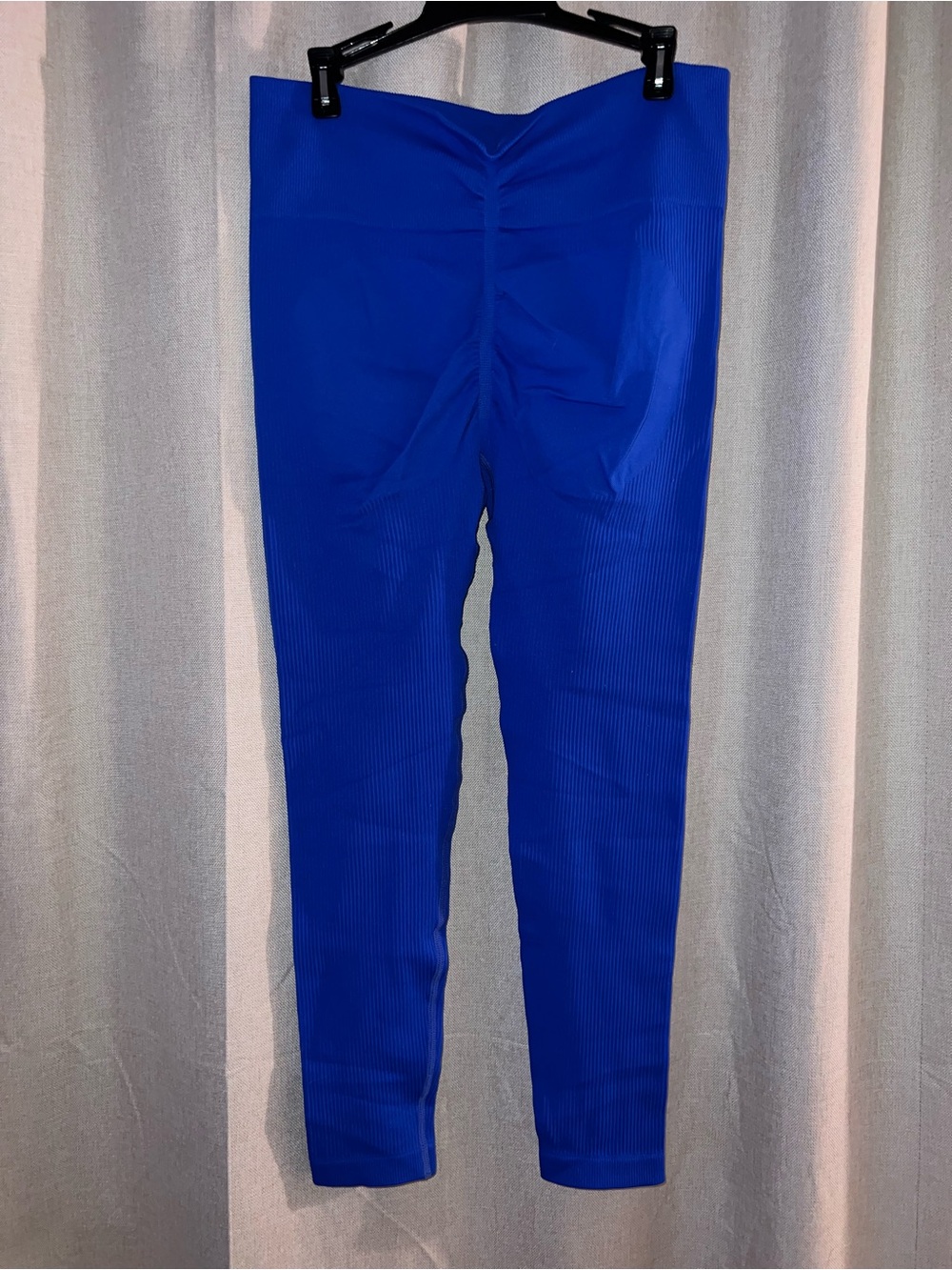 Royal Blue Ribbed Scrunch Leggings